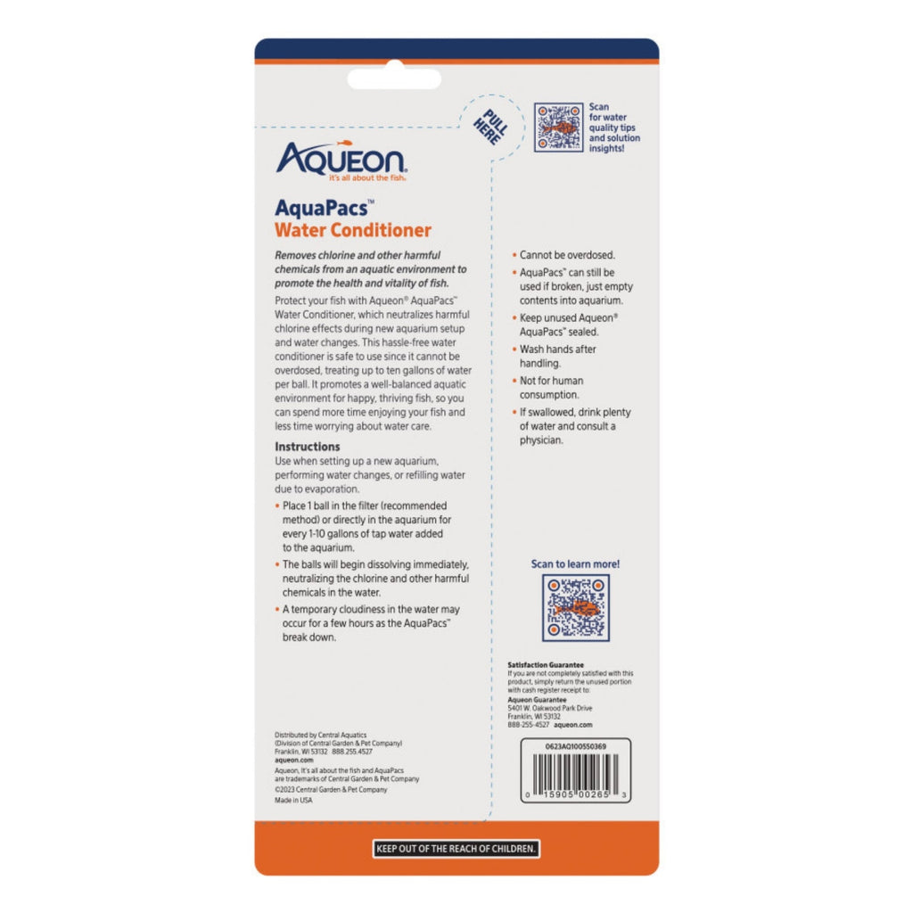 Aqueon AquaPacs Water Conditioner 6ea/12pk