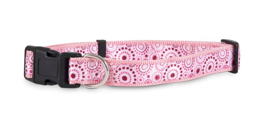 Aspen Ribbon Overlay Adjustable Dog Collar Pink 1ea/3/8In X 14-20 in, MD