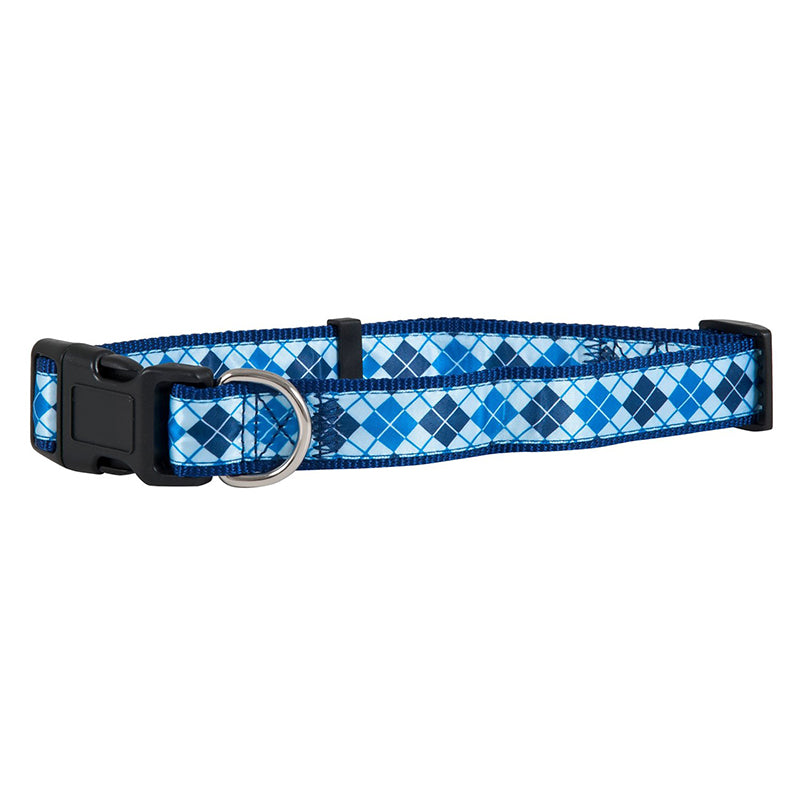 Aspen Ribbon Overlay Adjustable Dog Collar Blue 1ea/3/8In X 14-20 in, MD
