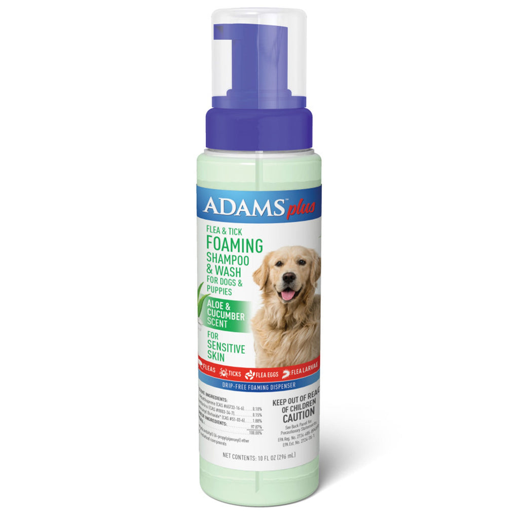 Adams Flea  Tick Foaming Shampoo  Wash for Dogs  Puppies 1ea/10 oz