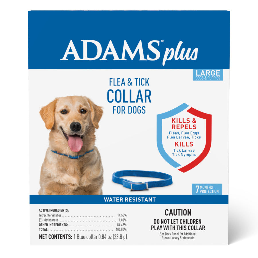 Adams Plus Flea  Tick Collar for Dogs, Small 1ea/Large