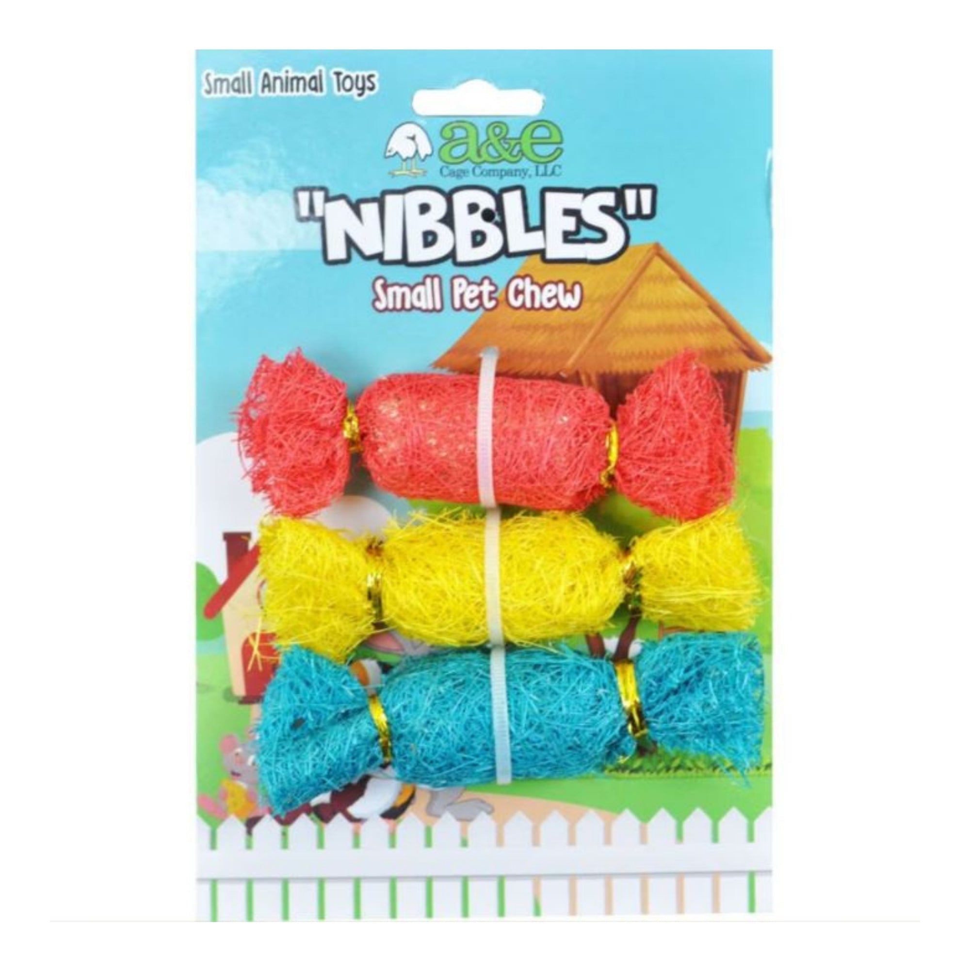 A &E Cages Nibbles Small Animal Loofah Chew Toy Candies; 1ea