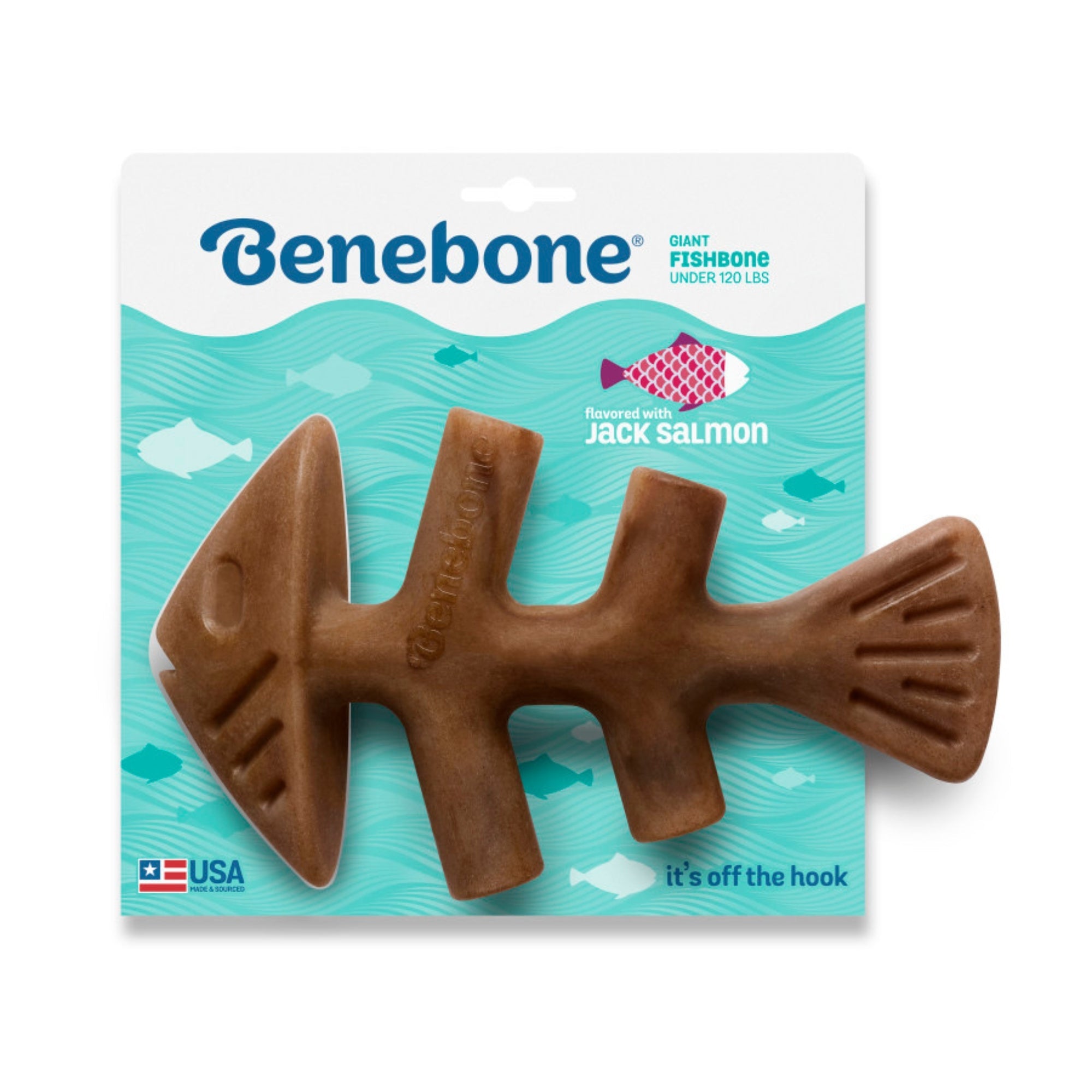 !Benebone Fishbone Dog Chew Toy Salmon, 1ea/XL
