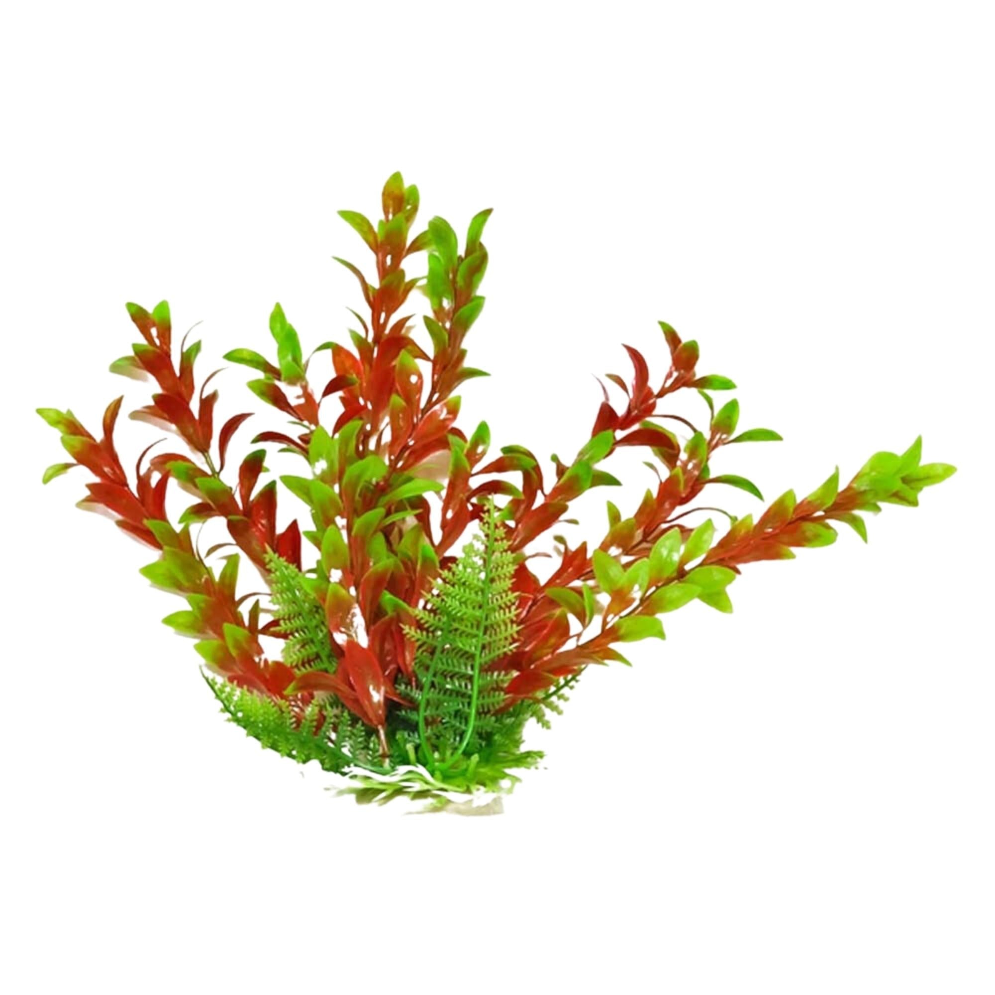Aquatop Hygro Aquarium Plant with Weighted Base Green, Red 9 in