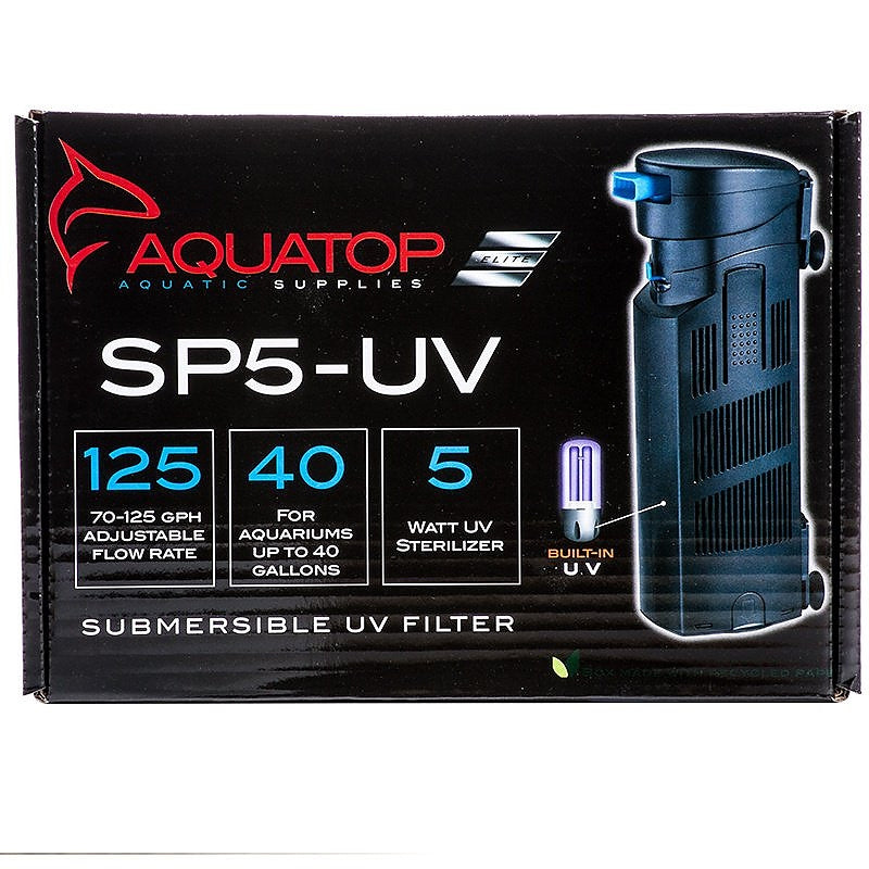 Aquatop Internal SP5UV Submersible UV Filter Jet Black, 1ea