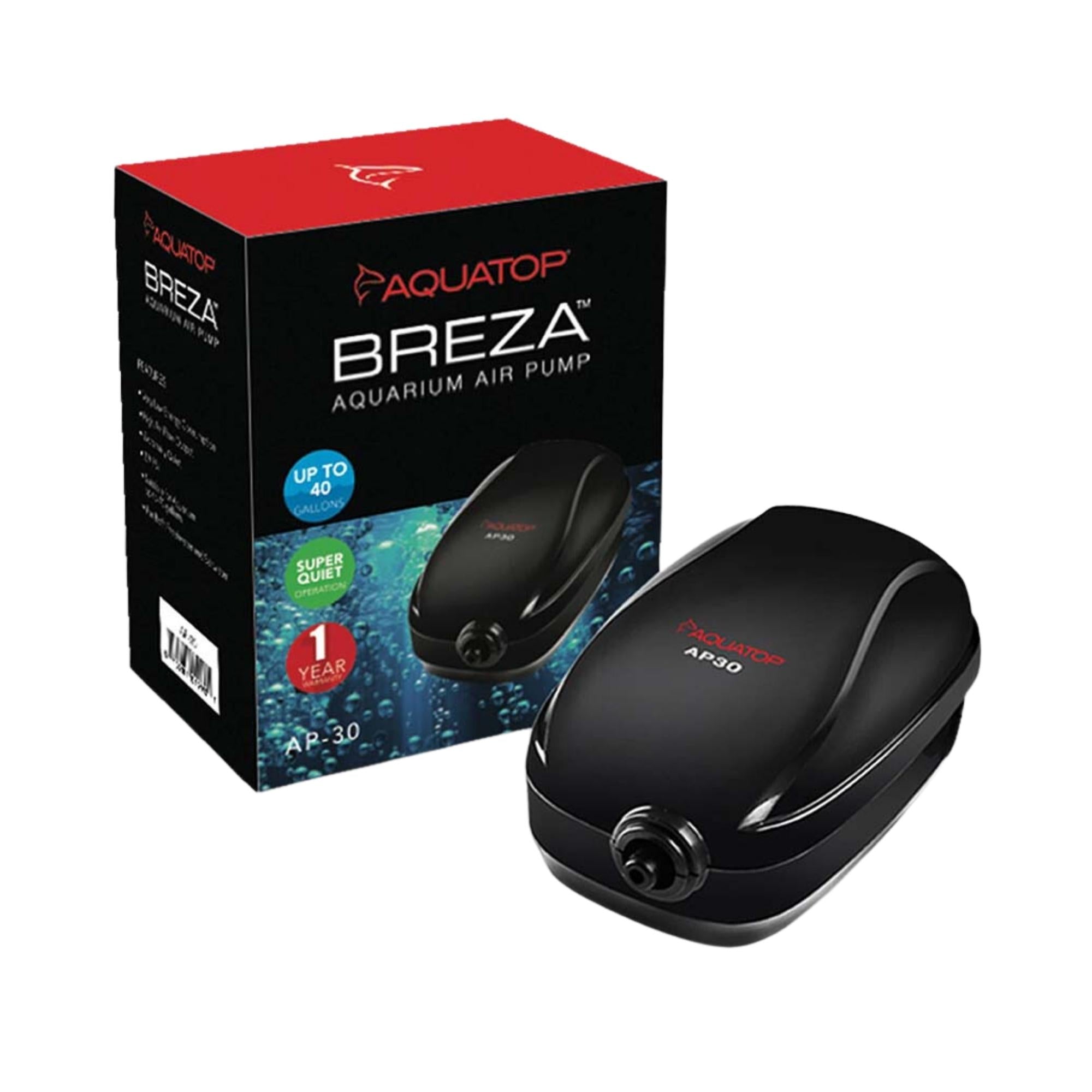 Aquatop BREZA AP30 Aquarium Air Pump Up to 40gal Black, 1ea