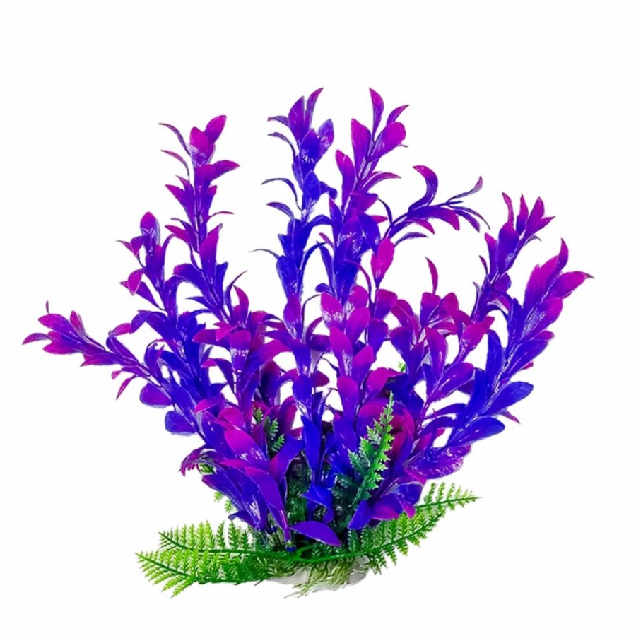 Aquatop Hygro Aquarium Plant with Weighted Base Pink, Purple 16 in