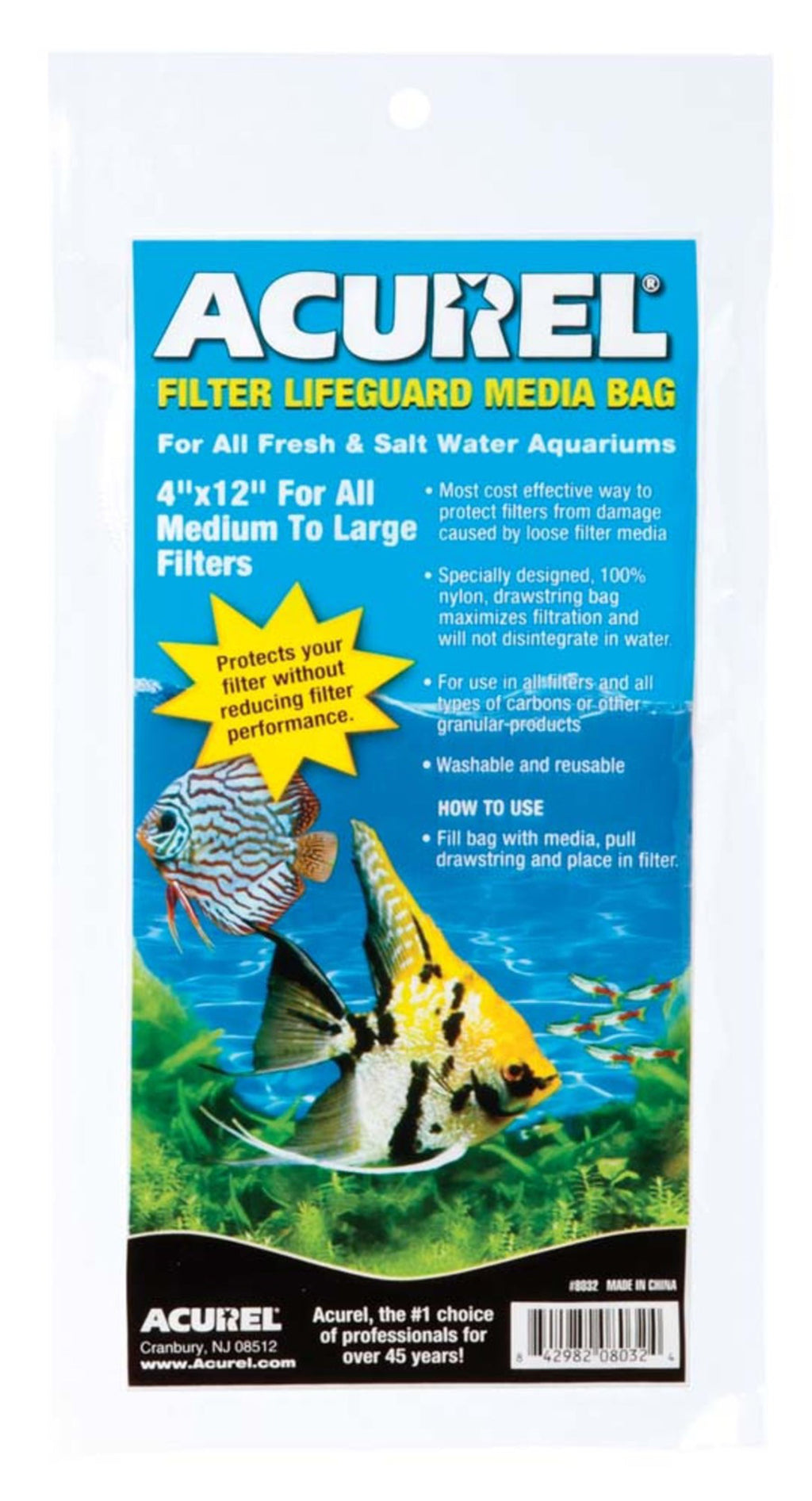 Acurel Filter Lifeguard Media Bag White, 1ea/4 In X 12 in