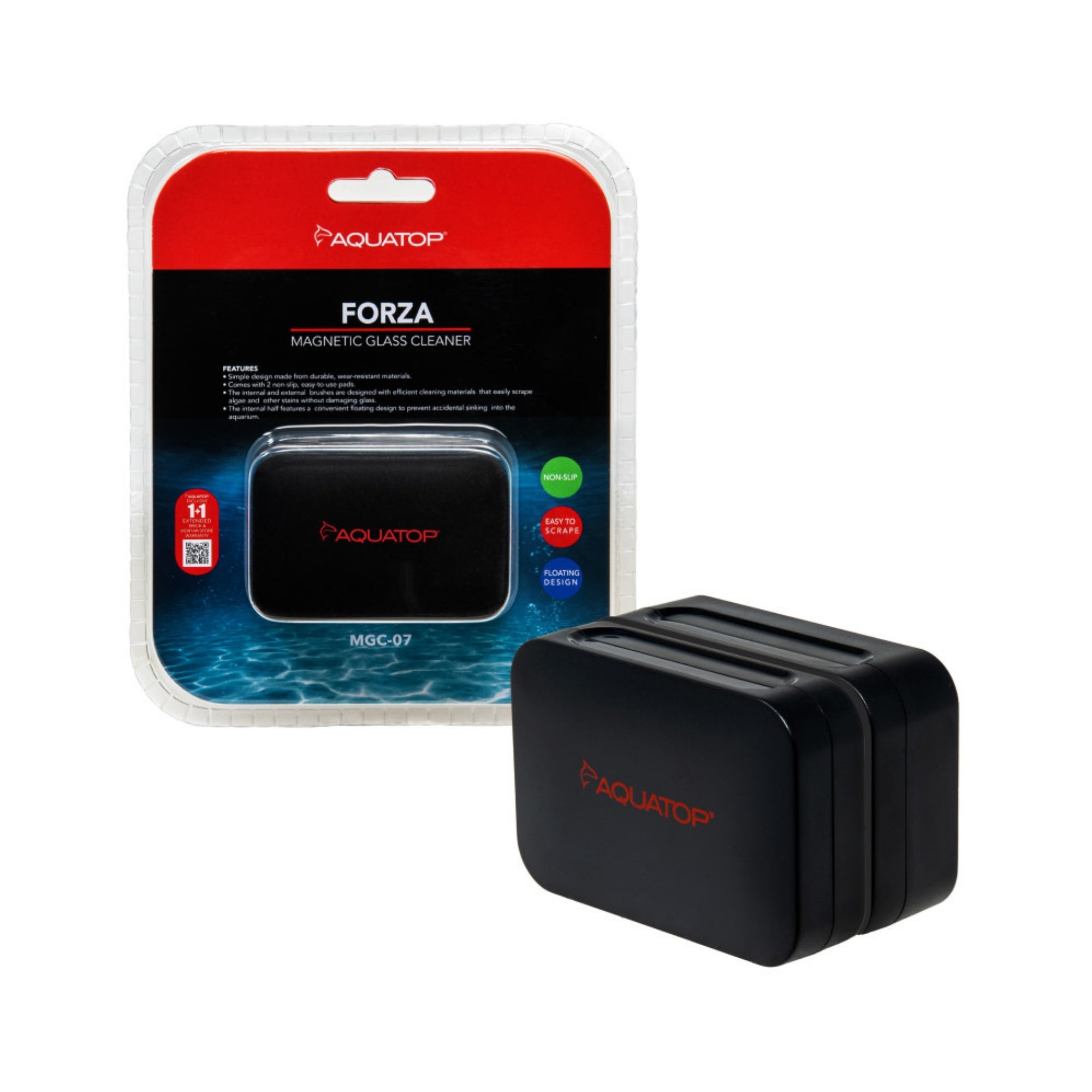 Aquatop Forza Magnetic Glass Cleaner 1ea/For Glass 1/45/16 in