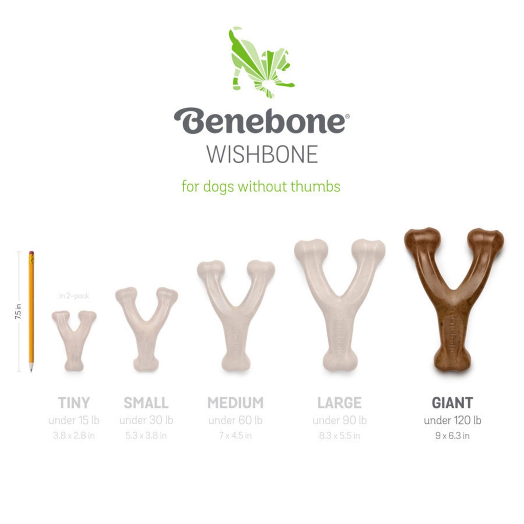 !Benebone Wishbone Durable Dog Chew Toy Bacon, 1ea/Giant
