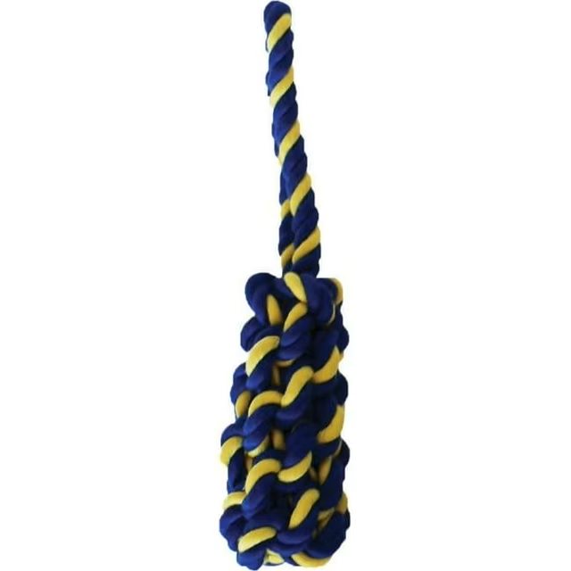 Petsport USA Twisted Chew Bumper Dog Toy Blue, Yellow, 1ea/7 in, Mini
